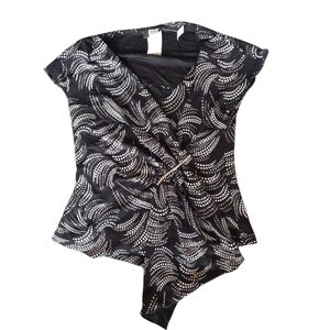 Studio 1940 Medium stretch glitter sparkle silver short sleeves shirt